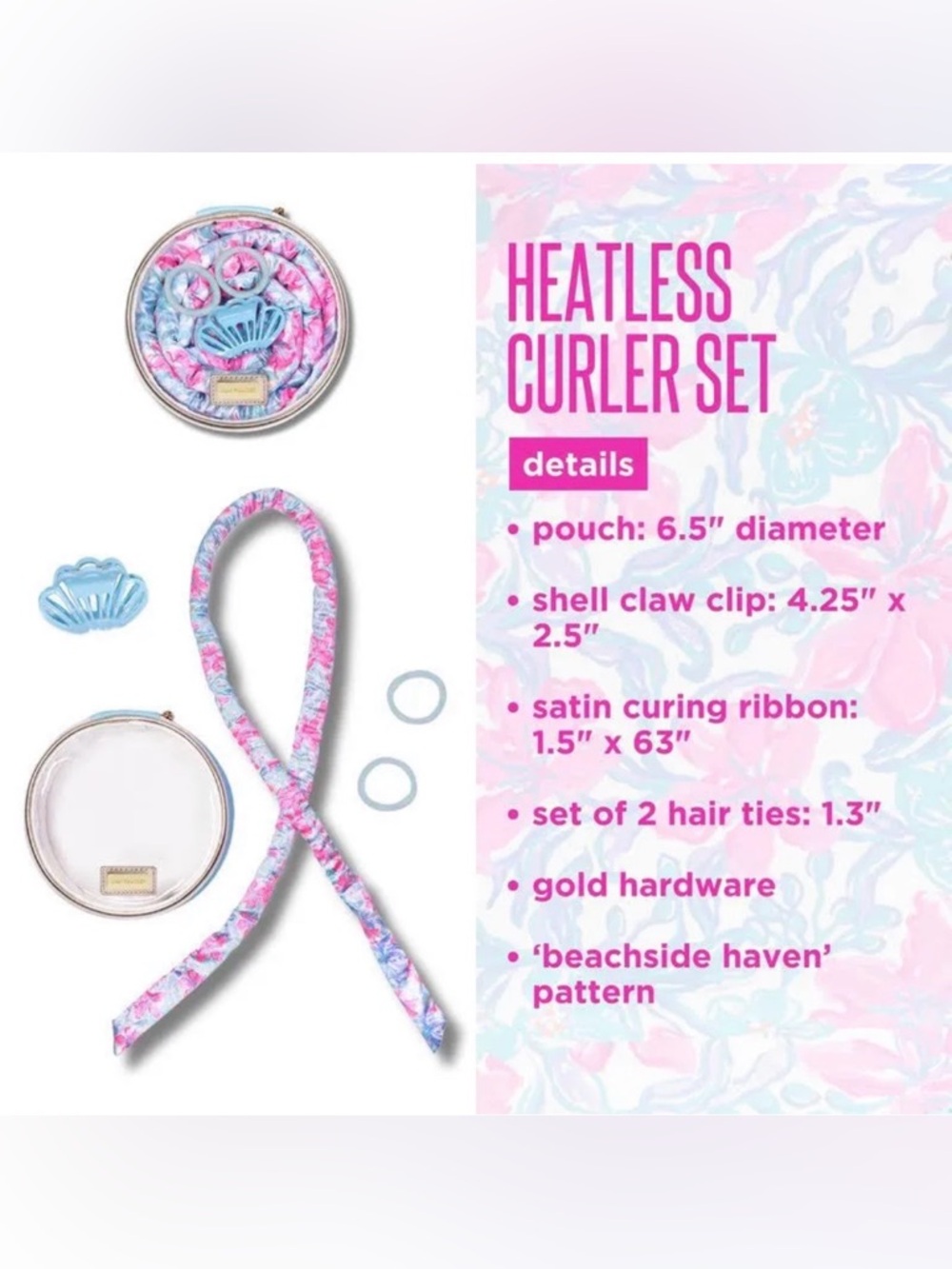 NWT Lilly Pulitzer heatless curler set in Beachside Haven